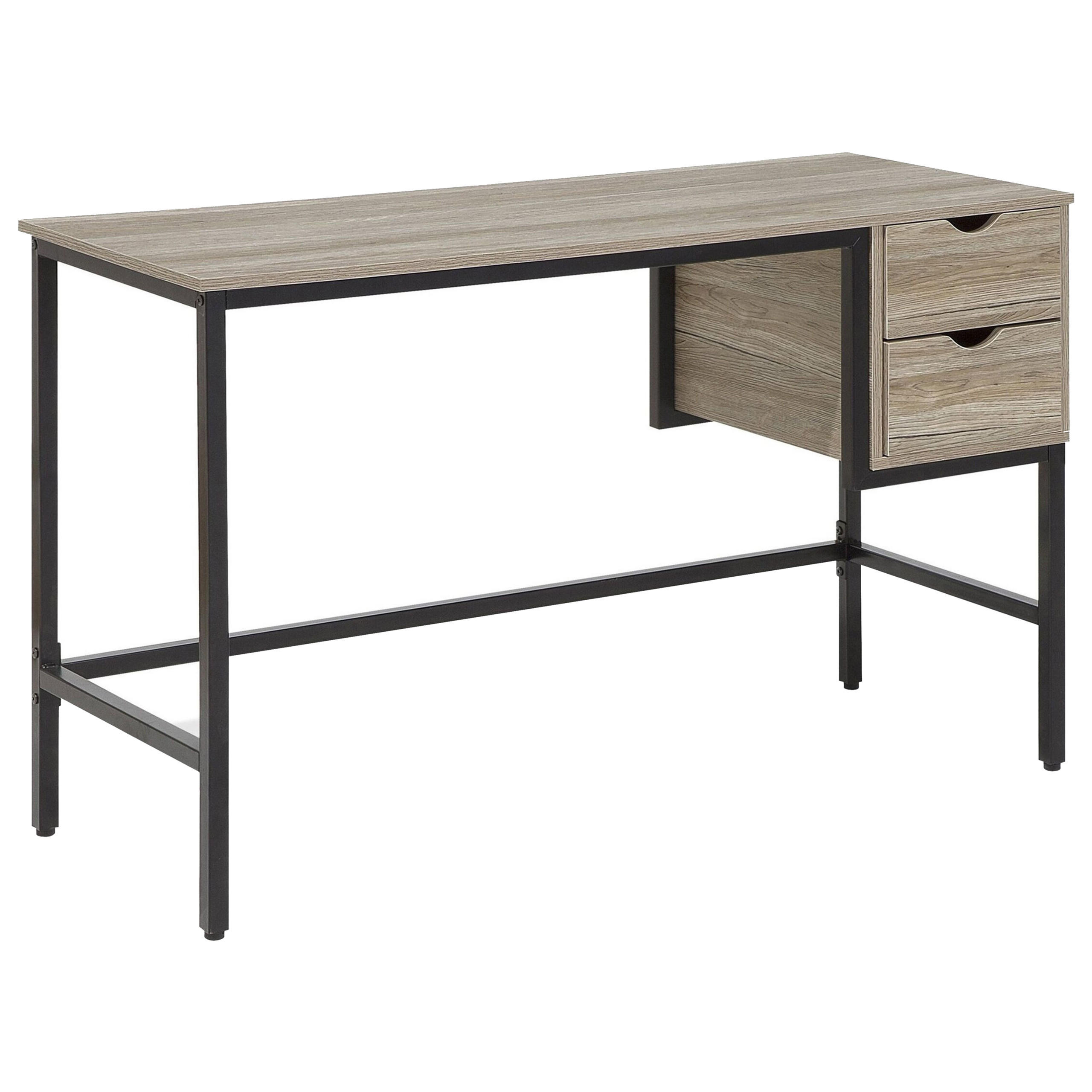 SCHREIBTISCH heller Holzfarbton 120/48/76 cm Grant - Hellgrau, Holzwerkstoff (48/120/76cm) - Beliani