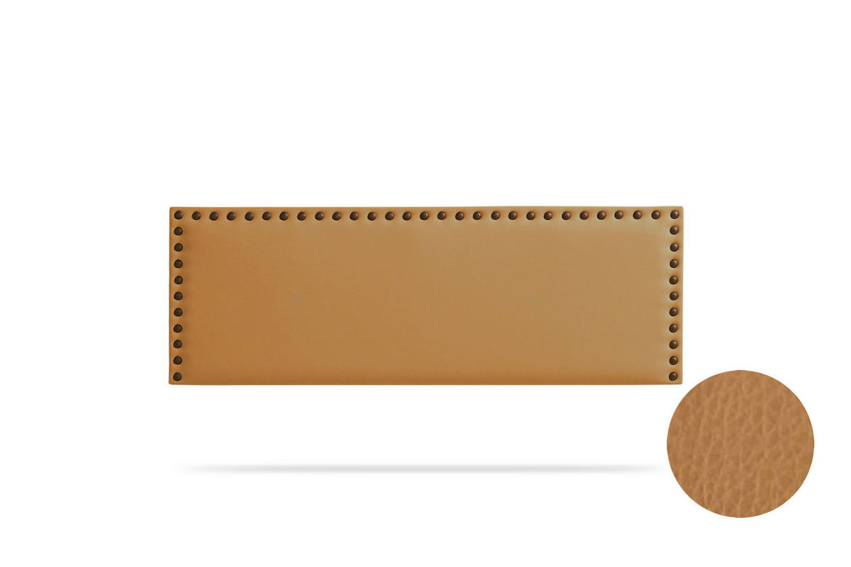 KOPFTEIL gepolstert MODENA Kunstleder 130x55x8 cm - Hellbraun - Moonia - Hellbraun, Holz (130/8/55cm)