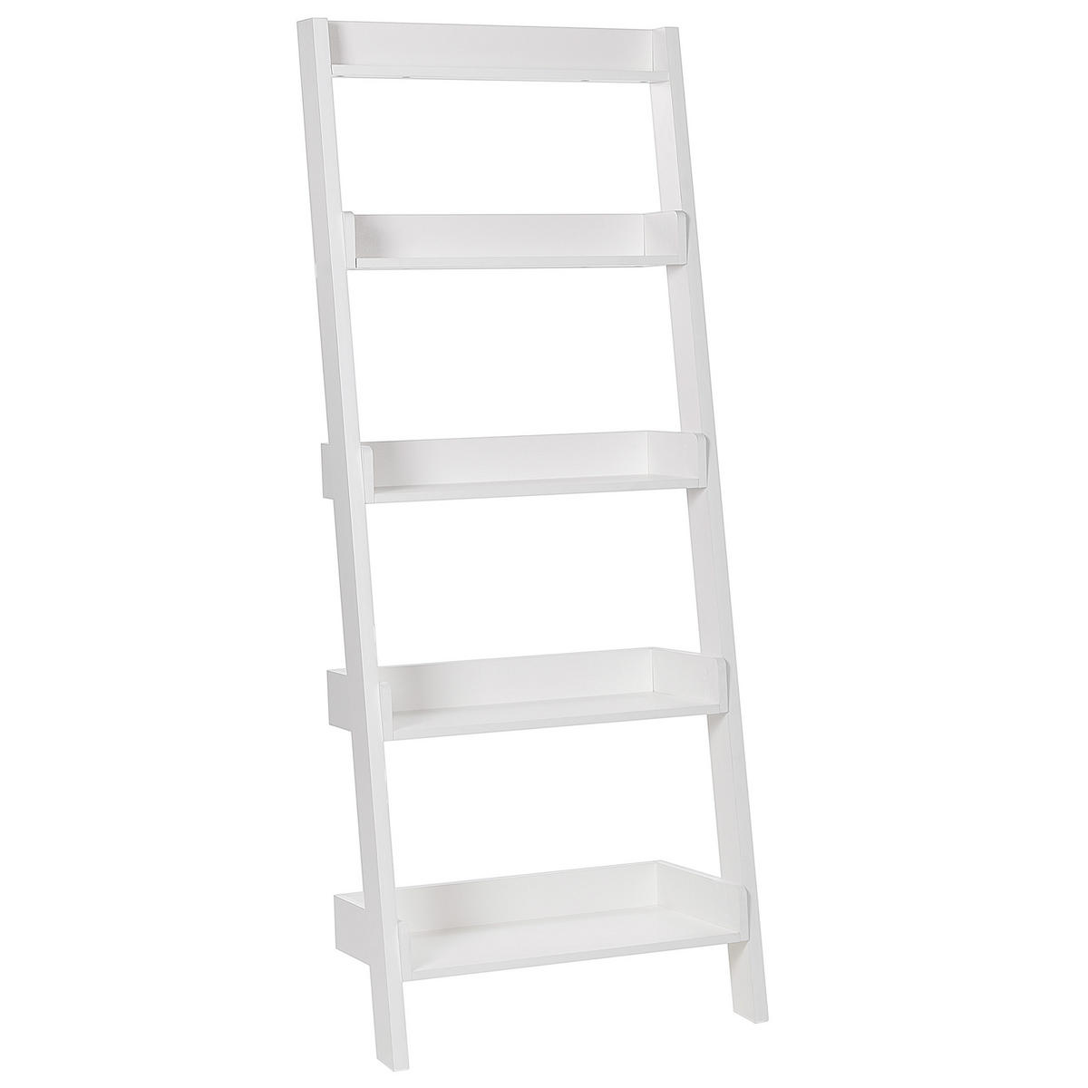 BÜCHERREGAL 5 Fächer Mobile Trio - Weiß, Holzwerkstoff (64/166/36cm) - Beliani
