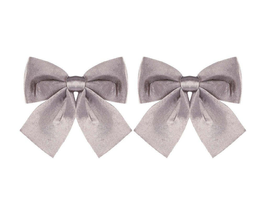 WEIHNACHTSSCHLEIFEN 2er-Set Schleife silber glänzend 13 × 13 cm - Silberfarben, Kunststoff (13cm) - LAALU