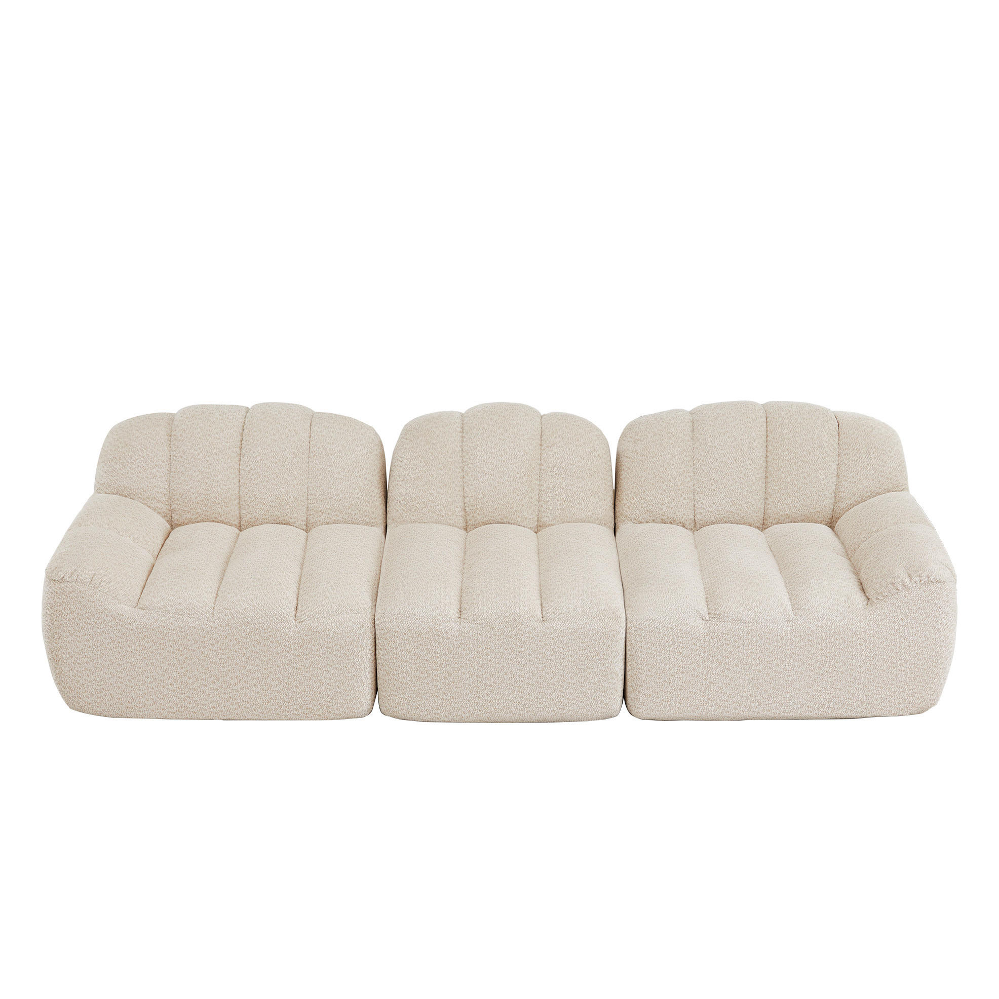SOFA modular ohne Gestell Granular Fleece Beige White - Beige, Textil (288/79/104cm) - IVMEU