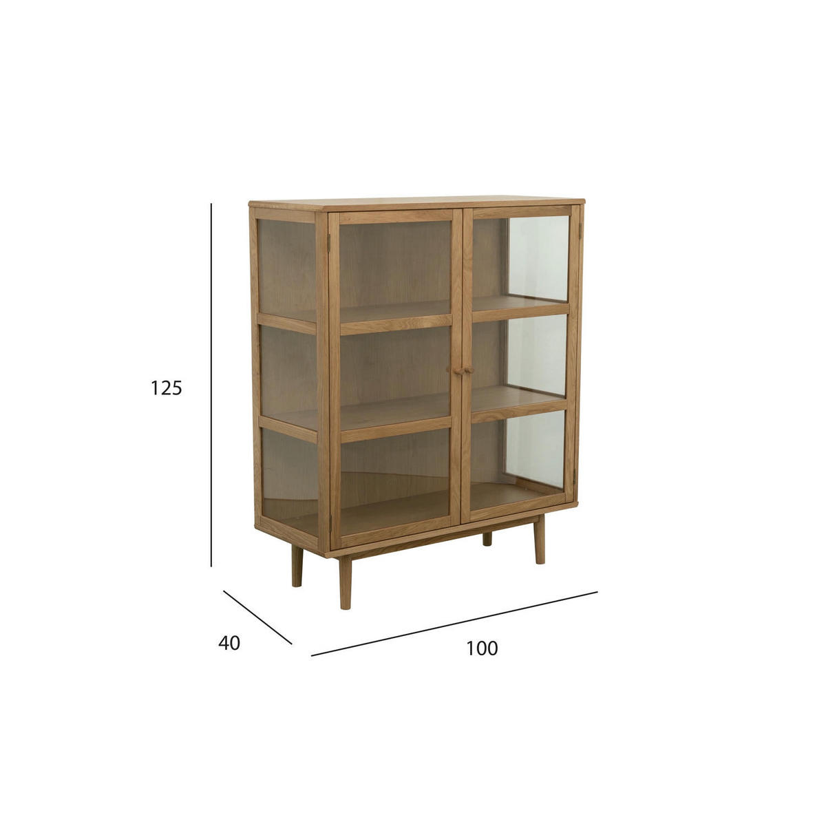 HIGHBOARD Eiche massiv - Eichefarben/Braun, Holz/Holzwerkstoff (100/125/40cm) - Furnhouse