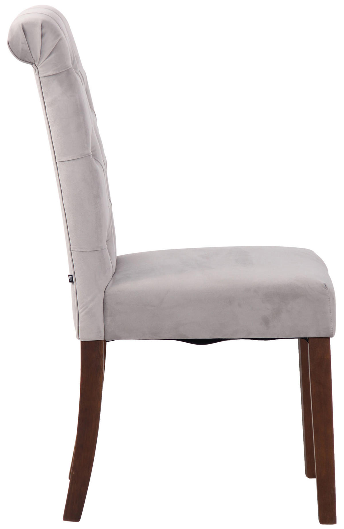 ESSZIMMERSTÜHLE 2er-Set WALES Samt 98x45x63 cm grau Holz - Grau, Holz (45/98/63cm) - DELUKE