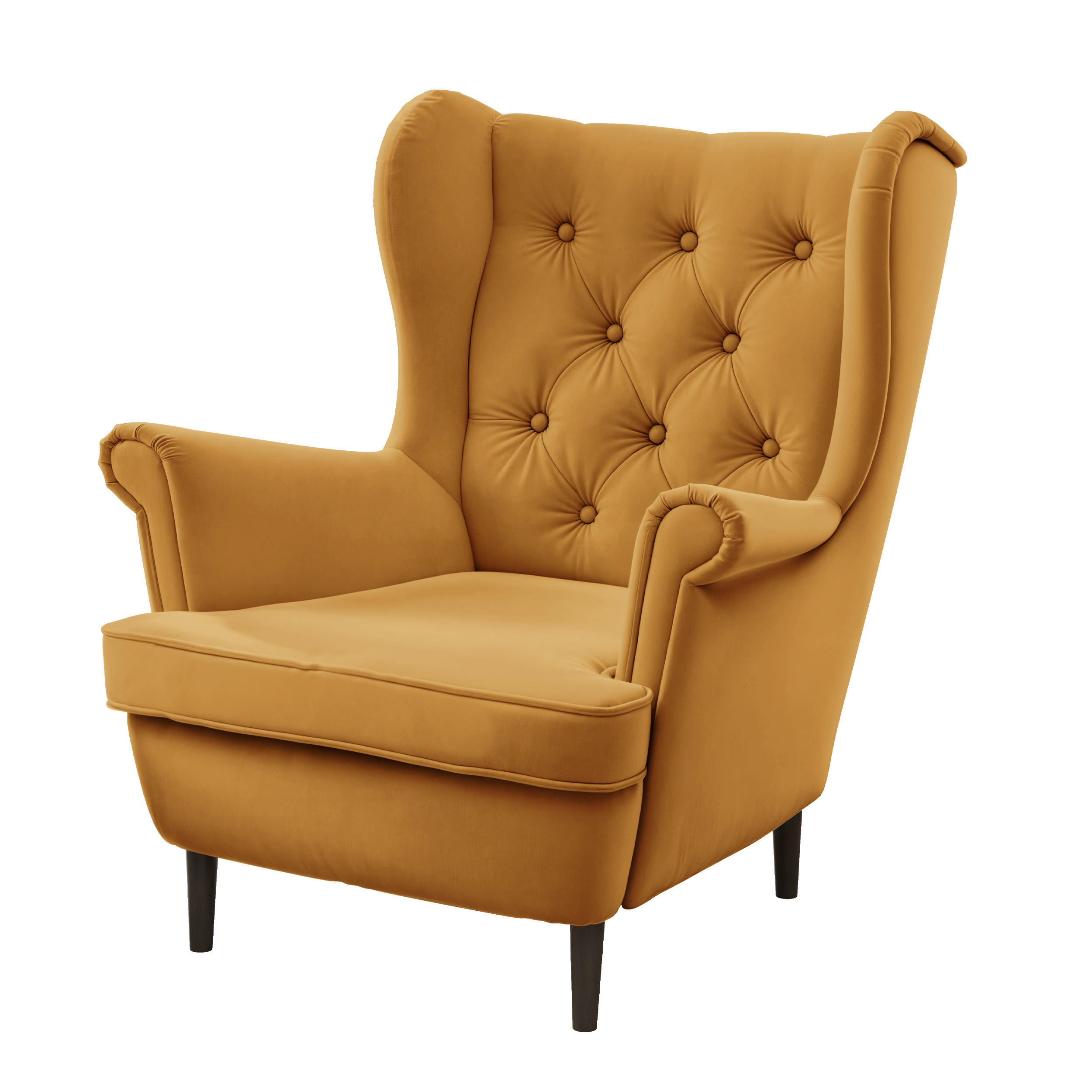 OHRENSESSEL SCANDI - Gelb, Holz (75/103/60cm) - Idohome