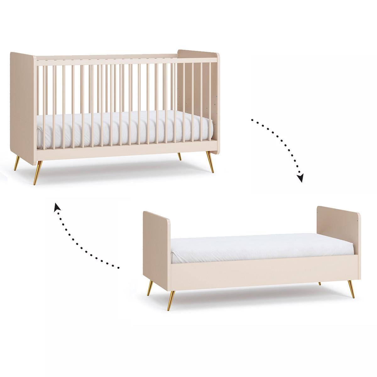 BABYZIMMER 3-teilig Lunea Kaschmir - Beige, Holzwerkstoff (143.4/91/74.8cm) - Petits-meubles