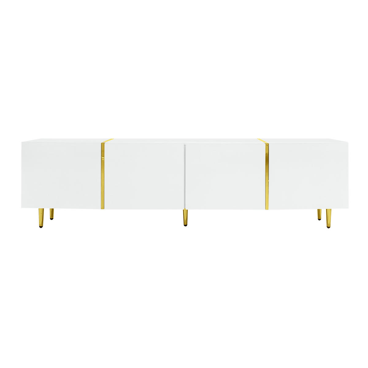 TV-SCHRANK 170/35/46 cm weiß Hochglanz mit vier Türen und Soft-Close-Scharniere - Weiß, Holzwerkstoff (170/46/35cm) - OKWISH