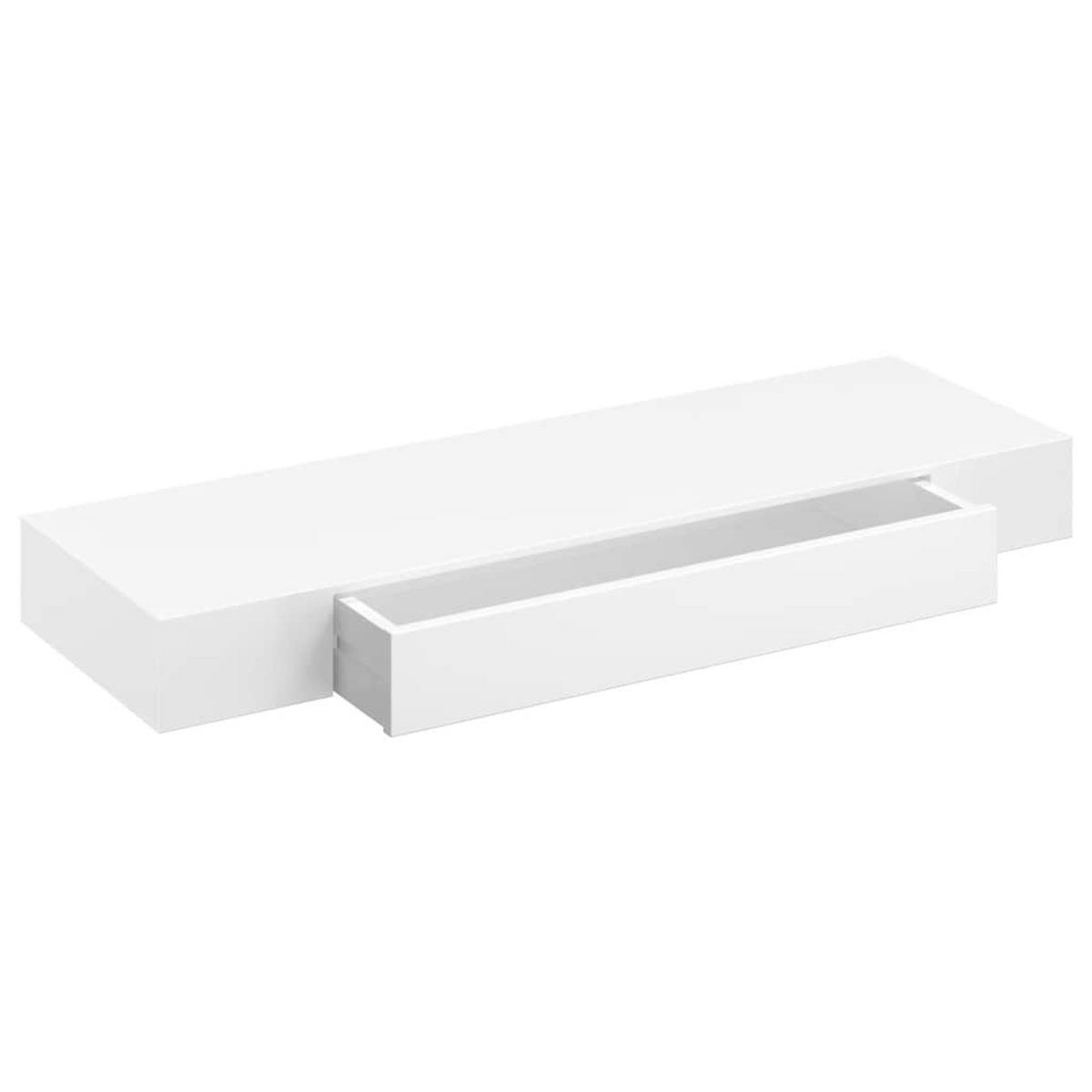 WANDREGAL Mit Schublade Mdf Weiss - Weiß, Holzwerkstoff (25/8/80cm) - vidaXL