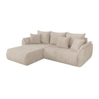 ROHOVÁ SEDAČKA s funkcí spaní, otoman vlevo TOKO-L 277x194x86 béžová manšestr - černá/béžová, kompozitní dřevo/textil (277/194cm) - ALTDECOR