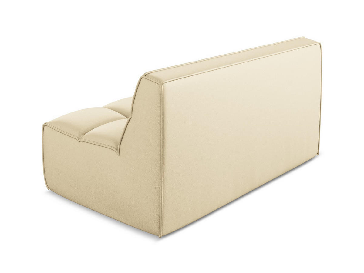 2-SITZER-SOFA Kunstleder Beige - Beige/Schwarz, Leder/Kunststoff (160/75/93cm) - Makamii