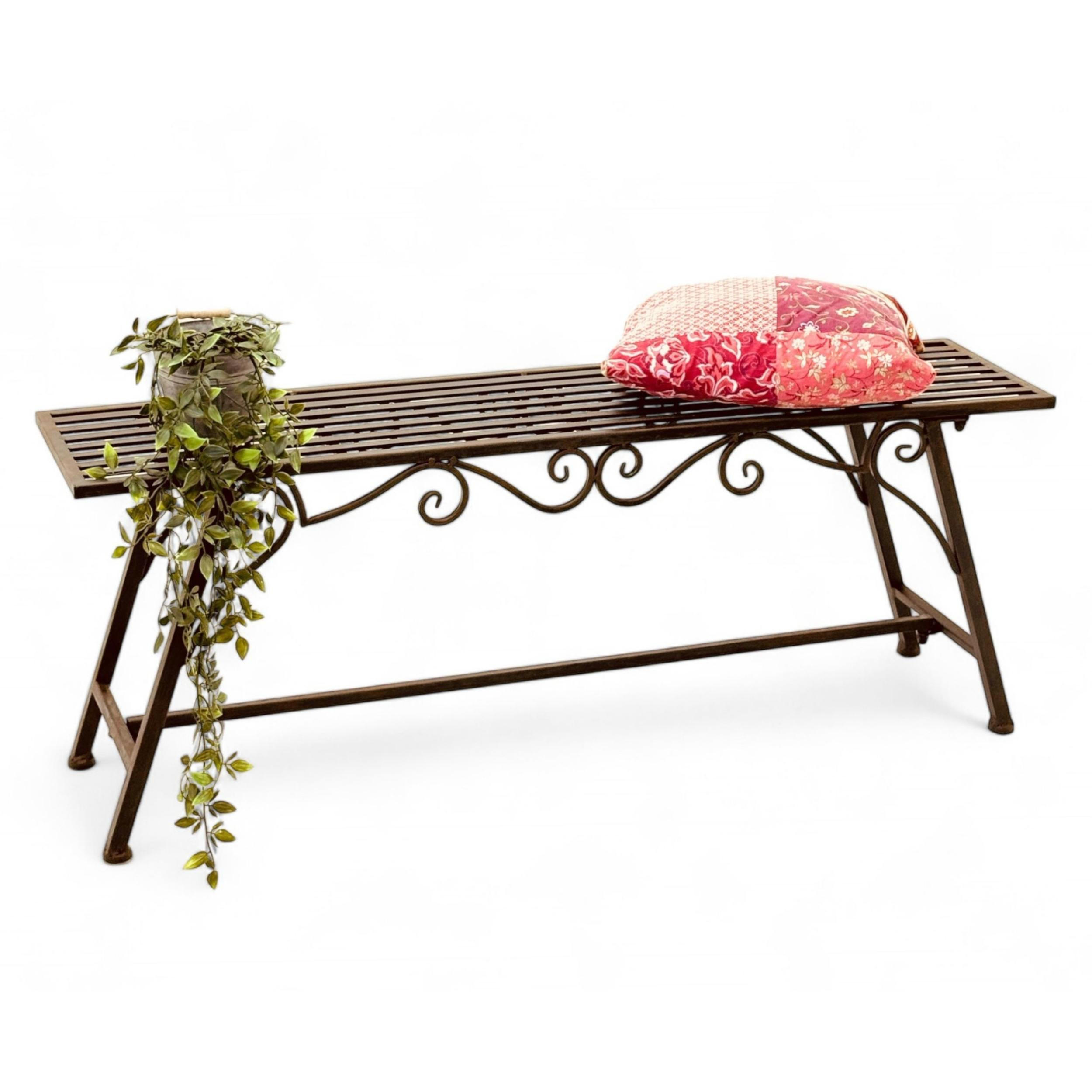 GARTENBANK Metall Braun 120/27/45 cm - Braun, Metall (120/45/27cm)