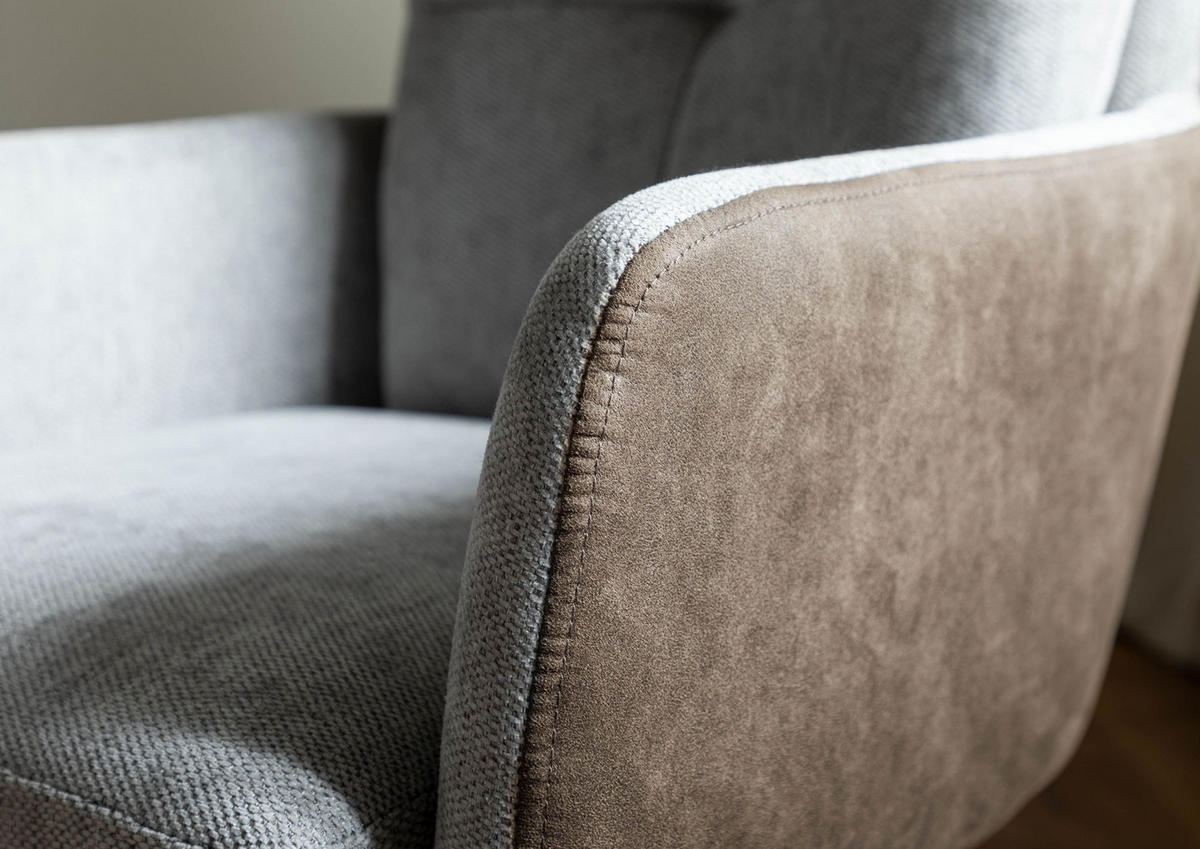 STUHL 100% Polyester 57 x 67 x 87 cm grau / hellgrau POLSTERSTÜHLE #111 - Grau, Kunststoff (57/87/67cm) - Massivmoebel24