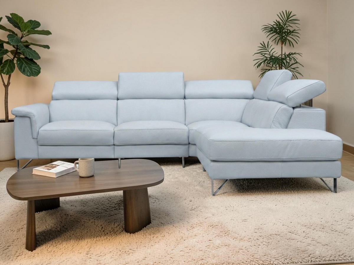ECKSOFA Antares Echtleder Weiß - Weiß, Leder/Metall (276/224cm)