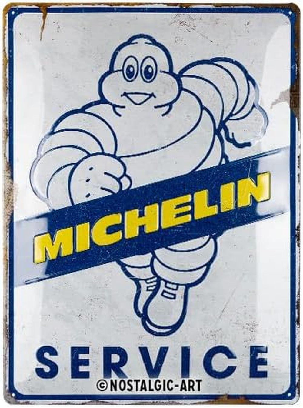BLECHSCHILD 30/40 cm Michelin Service - Multicolor, Metall (30/40/0.2cm) - Nostalgic-Art