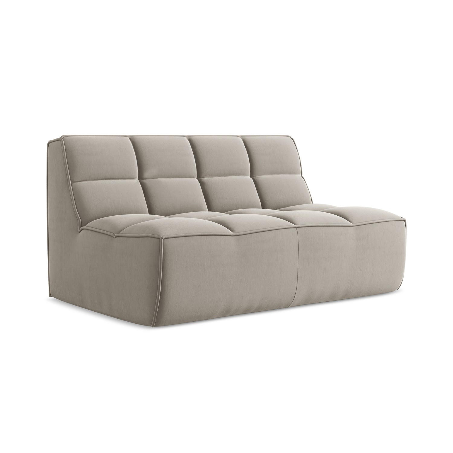 2-SITZER-SOFA Samt Stoff Grau - Taupe/Schwarz, Kunststoff/Textil (160/75/93cm) - LaMiaSofa