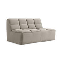 2-SITZER-SOFA Samt Stoff Grau - Taupe/Schwarz, Kunststoff/Textil (160/75/93cm) - LaMiaSofa