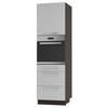 BACKOFEN-HOCHSCHRANK Kvantum D14/RU/3M Weiß Matt / Lava Matt 60 / 59 / 207cm - Dunkelgrau/Weiß, Holz/Holzwerkstoff (60/207/59cm) - Feldmann-Wohnen
