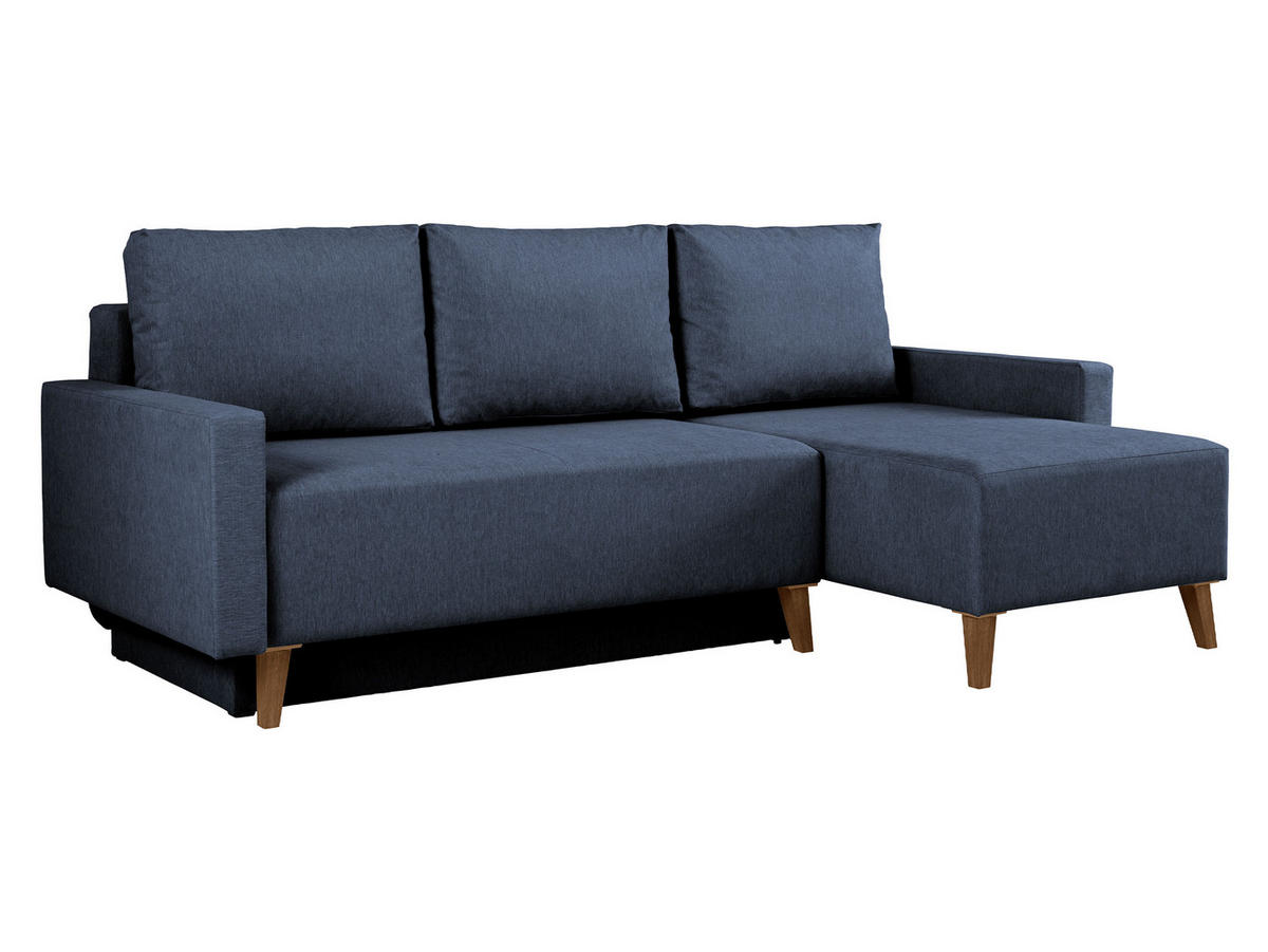 ECKSCHLAFSOFA Oviedo - Blau, Holz/Kunststoff (225/140cm) - MIRJAN24