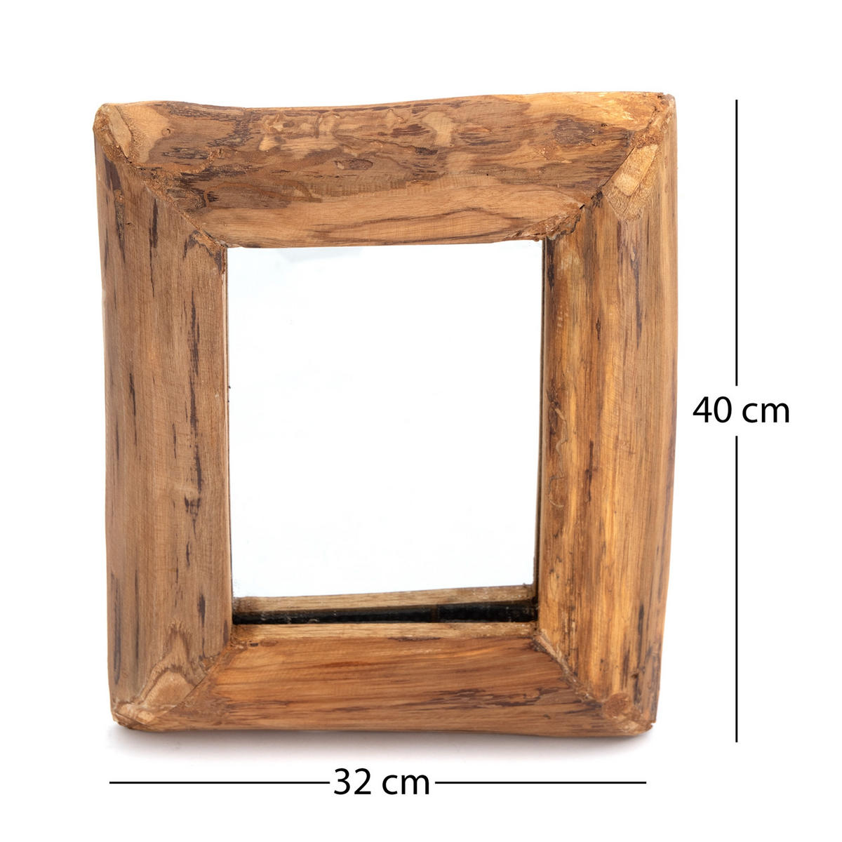 WANDSPIEGEL Base A 40x32cm, Massivholz naturfarben - Naturfarben, Holz (40/32/3cm) - CREEDWOOD