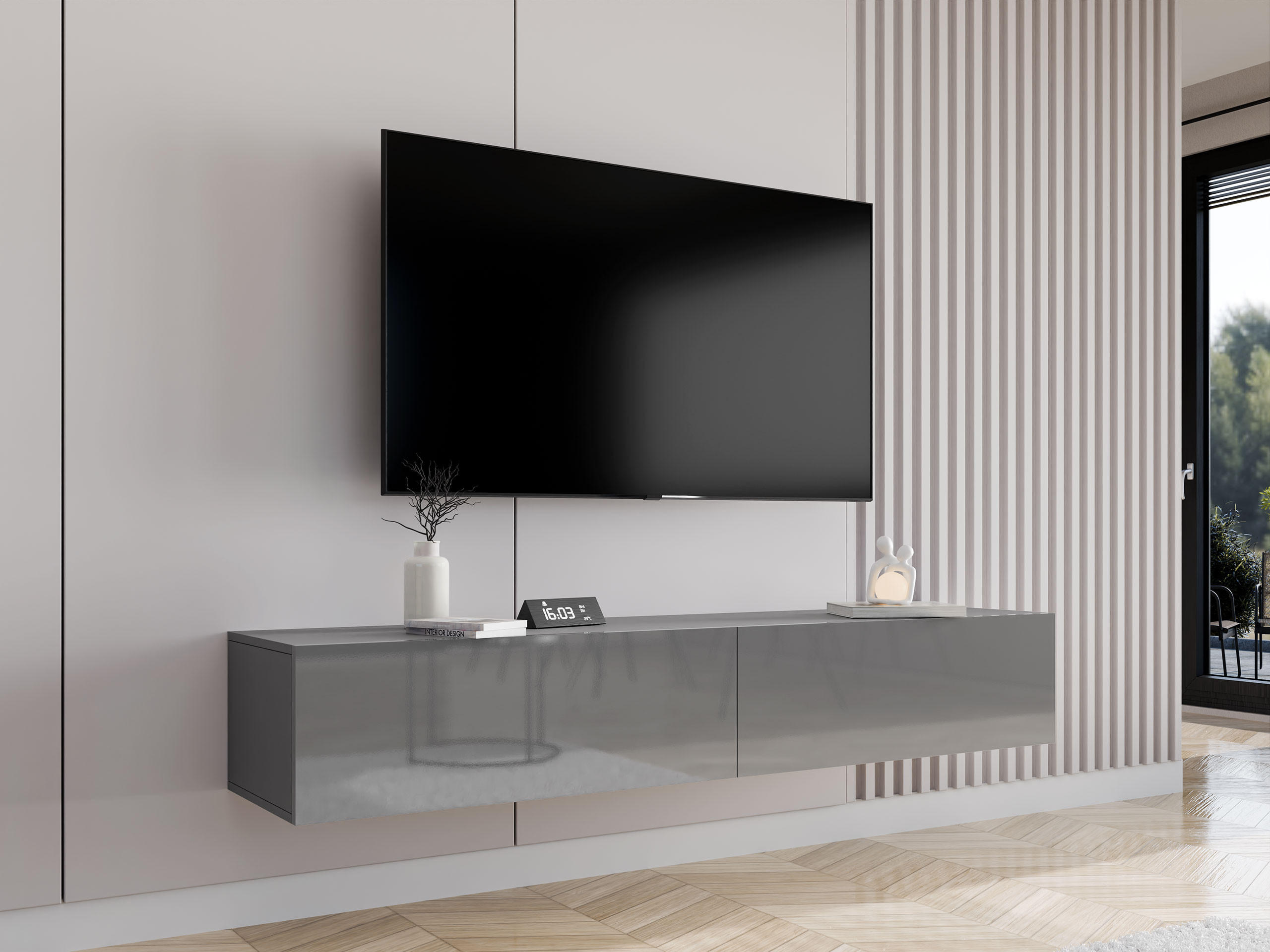 TV-LOWBOARD Vigo 180 - Grau, Holzwerkstoff (180/30/40cm) - MIRJAN24