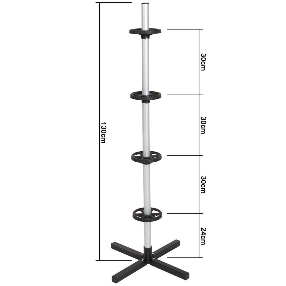 FELGENBAUM ,einfache Montage,grau - Grau, Metall (50/130/50cm) - tectake