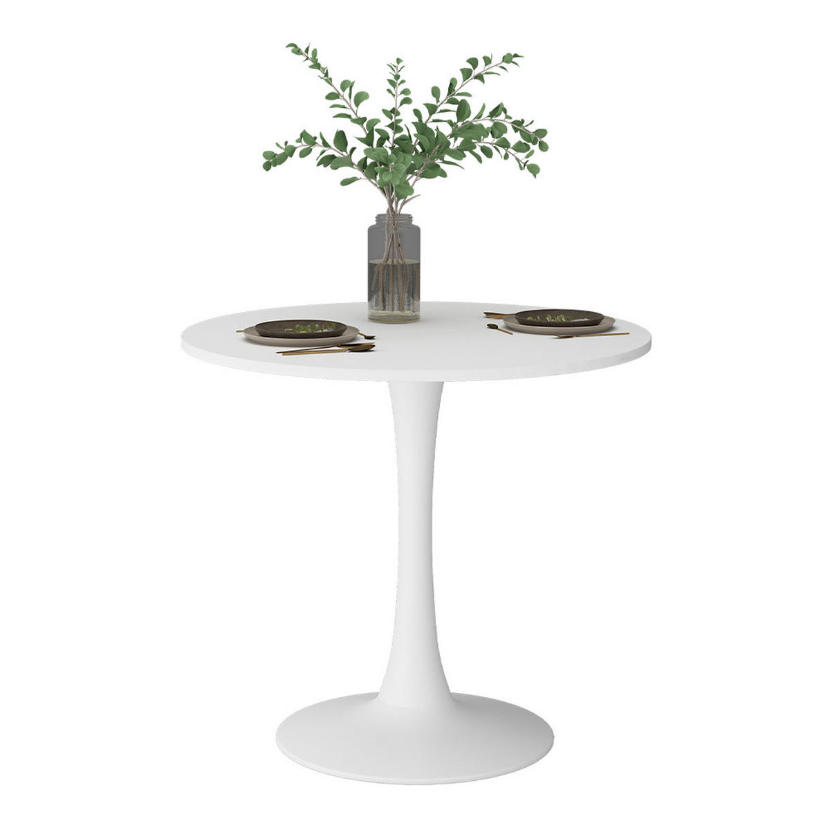 ESSTISCH Carl Weiß 80 x 80 cm - Weiß, Holzwerkstoff (80/80/74cm) - Vicco