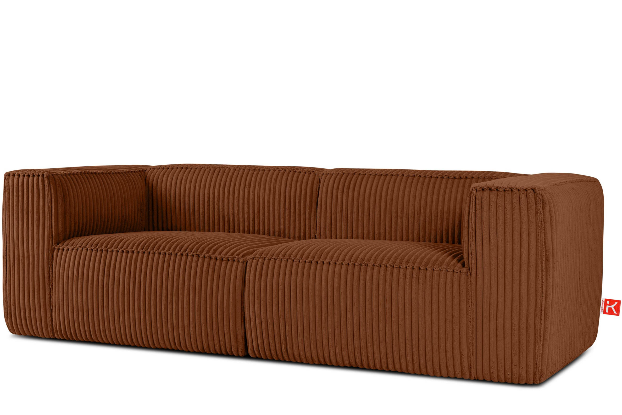 3-SITZER-SOFA FEROX Modern, Cord-Stoff, rot - Rot, Textil (246/73/96cm) - KONSIMO®
