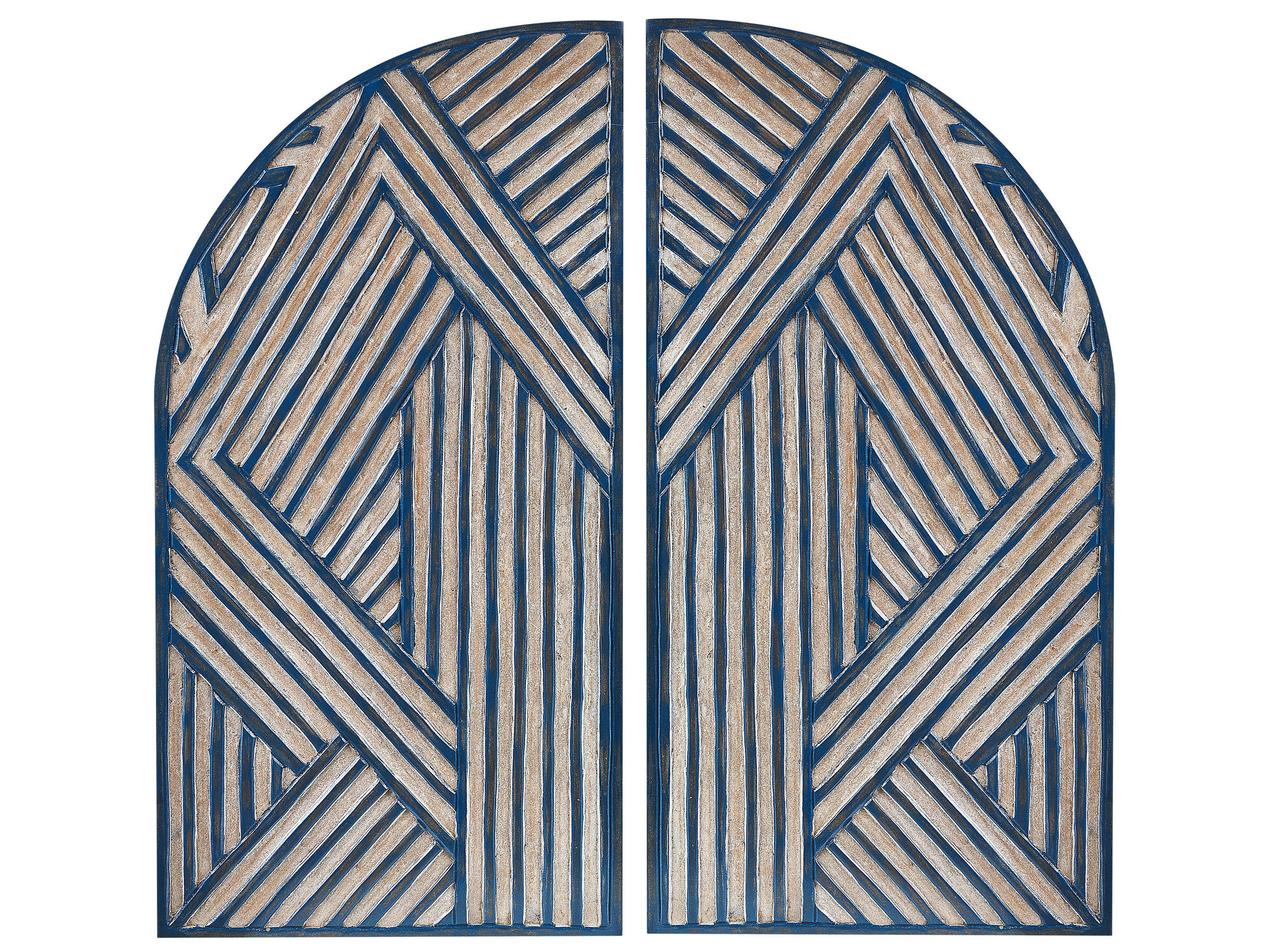 WANDDEKORATION blau Ogan - Blau, Holzwerkstoff (40/80/2cm) - Beliani