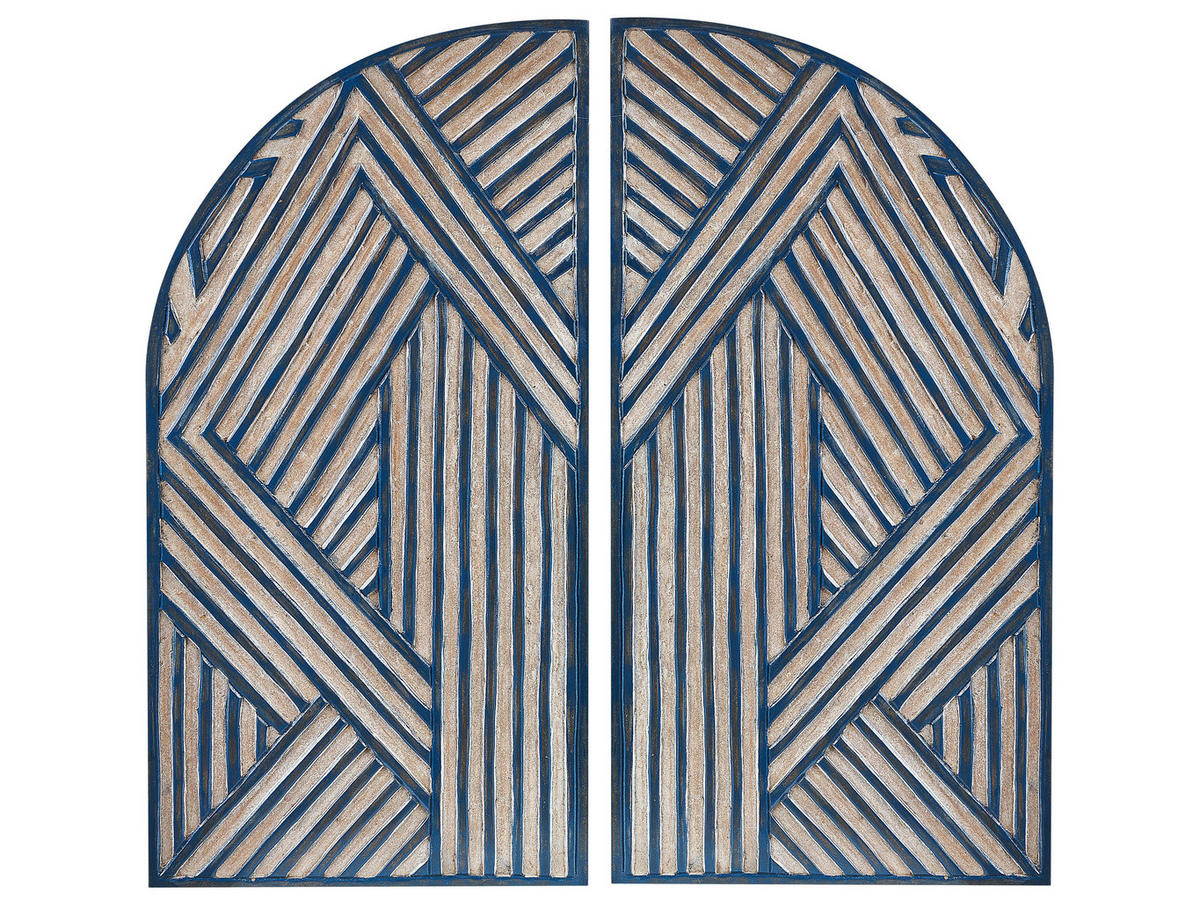 WANDDEKORATION blau Ogan - Blau, Holzwerkstoff (40/80/2cm) - Beliani