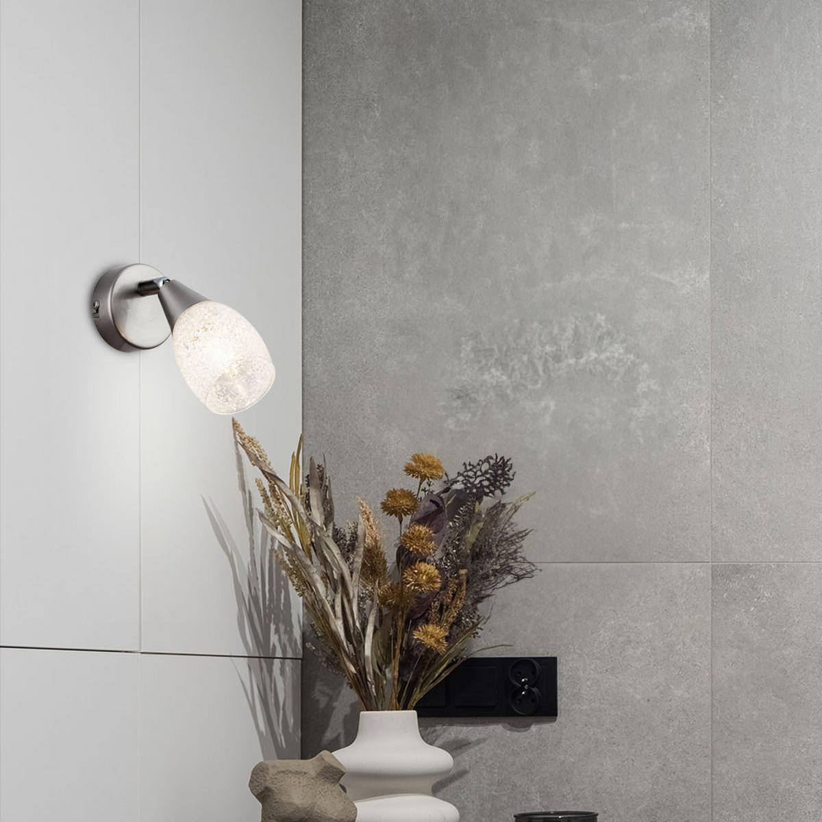 WANDELEUCHTE Kristallschirm Silber Glas - Silberfarben, Glas (7/13.5/16.5cm)