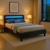 POLSTERBETT MIT LED MIRASOL 120X200 CM - Schwarz, Textil (120/200cm) - CARO-Möbel
