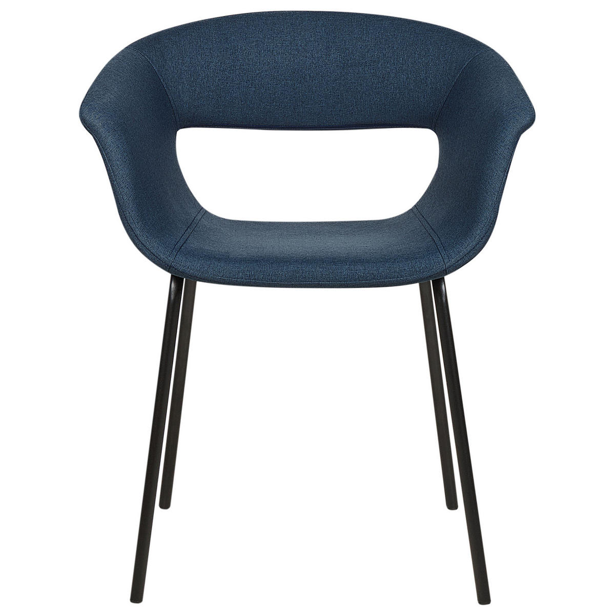 ESSZIMMERSTUHL 2er-Set Stoff dunkelblau/schwarz Elma - Blau/Schwarz, Textil (63/76/50cm) - Beliani