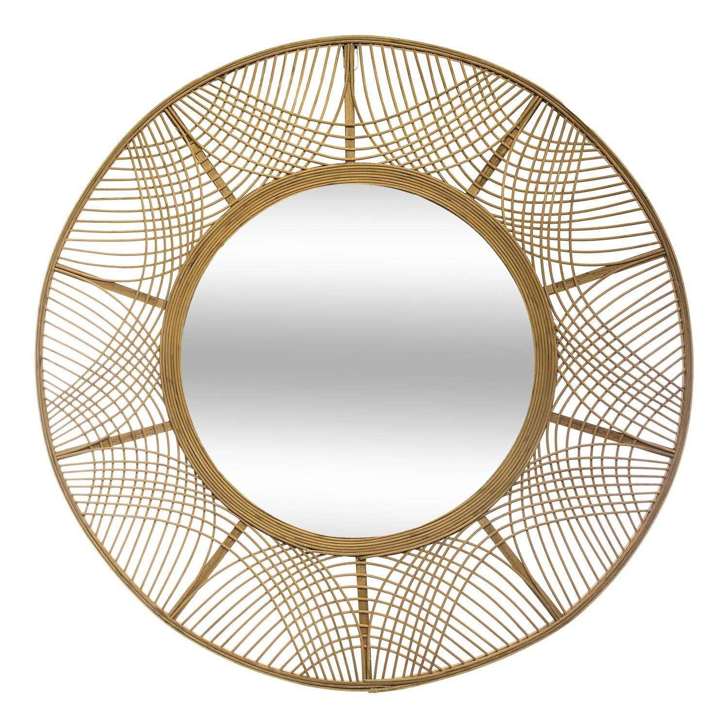 Atmosphera Createur d´interieur Boho-Spiegel Beige 90x2x90 cm