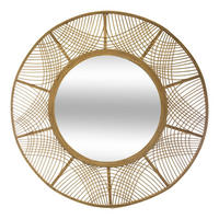 BOHO-SPIEGEL mit Bambusrahmen Ina 90/90/2 cm - Beige, Holzwerkstoff (90/2/90cm) - Atmosphera Createur d´interieur