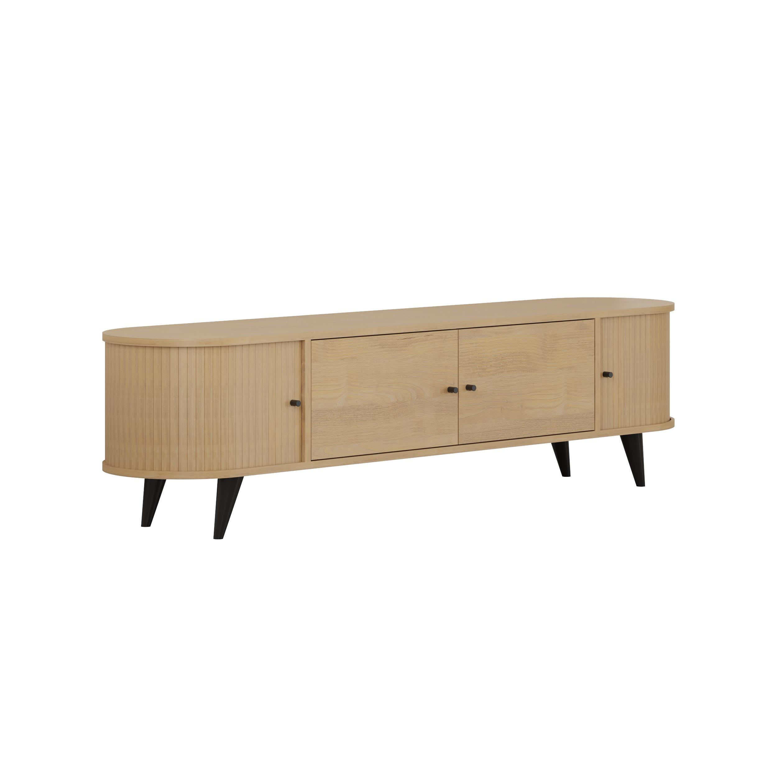 TV-STÄNDER Gentle Eiche 180/52/40 cm - Eichefarben, Holzwerkstoff (180/52/40cm) - Decortie