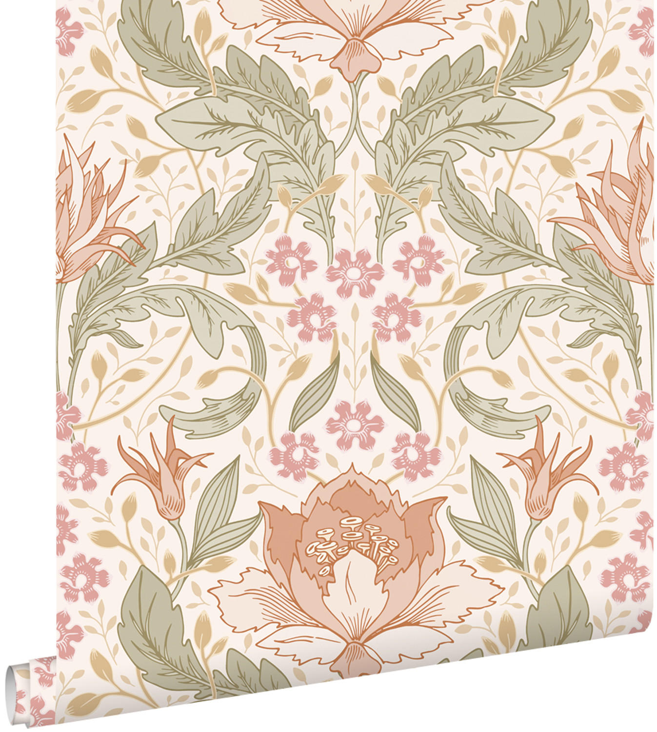 TAPETE Blumenmuster im Jugendstil 50 x 900 cm - Beige, Papier (50/900cm) - ESTAhome