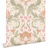 TAPETE Blumenmuster im Jugendstil 50 x 900 cm - Beige, Papier (50/900cm) - ESTAhome