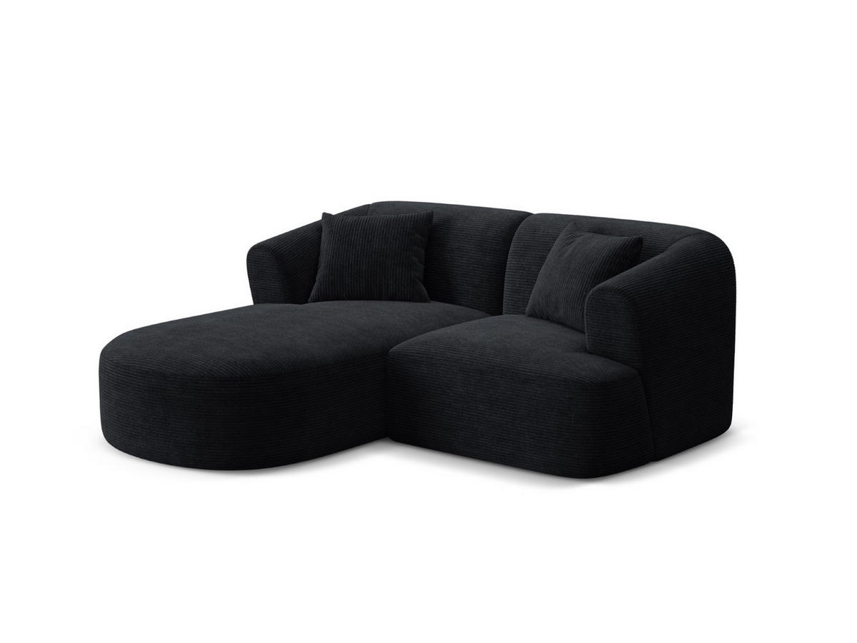 MODULARES-ECKSOFA links Campi aus Cord schwarz 3 Sitzplätze - Schwarz, Textil (156/180cm) - Cosmopolitan Design