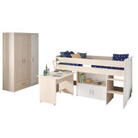 JUGENDZIMMER Charly 6 in Akazie und Weiß 2 teilig - Braun, Holzwerkstoff (120/200/80cm)