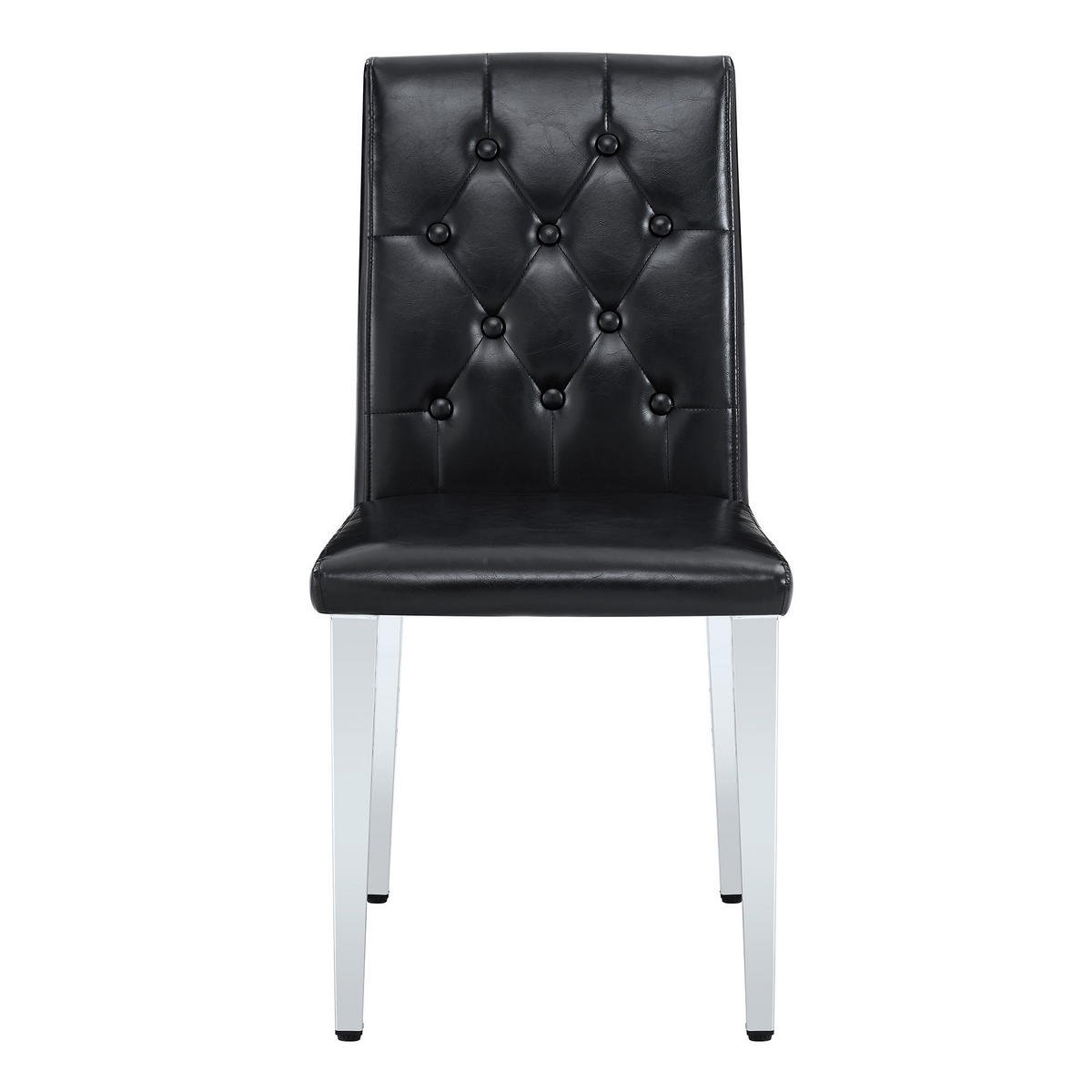 STUHL-SET DE-36653 4 Stück mit PU-Bezug und Metallbeinen Silber - Silberfarben, Metall (46/89/42cm) - ComfortXL