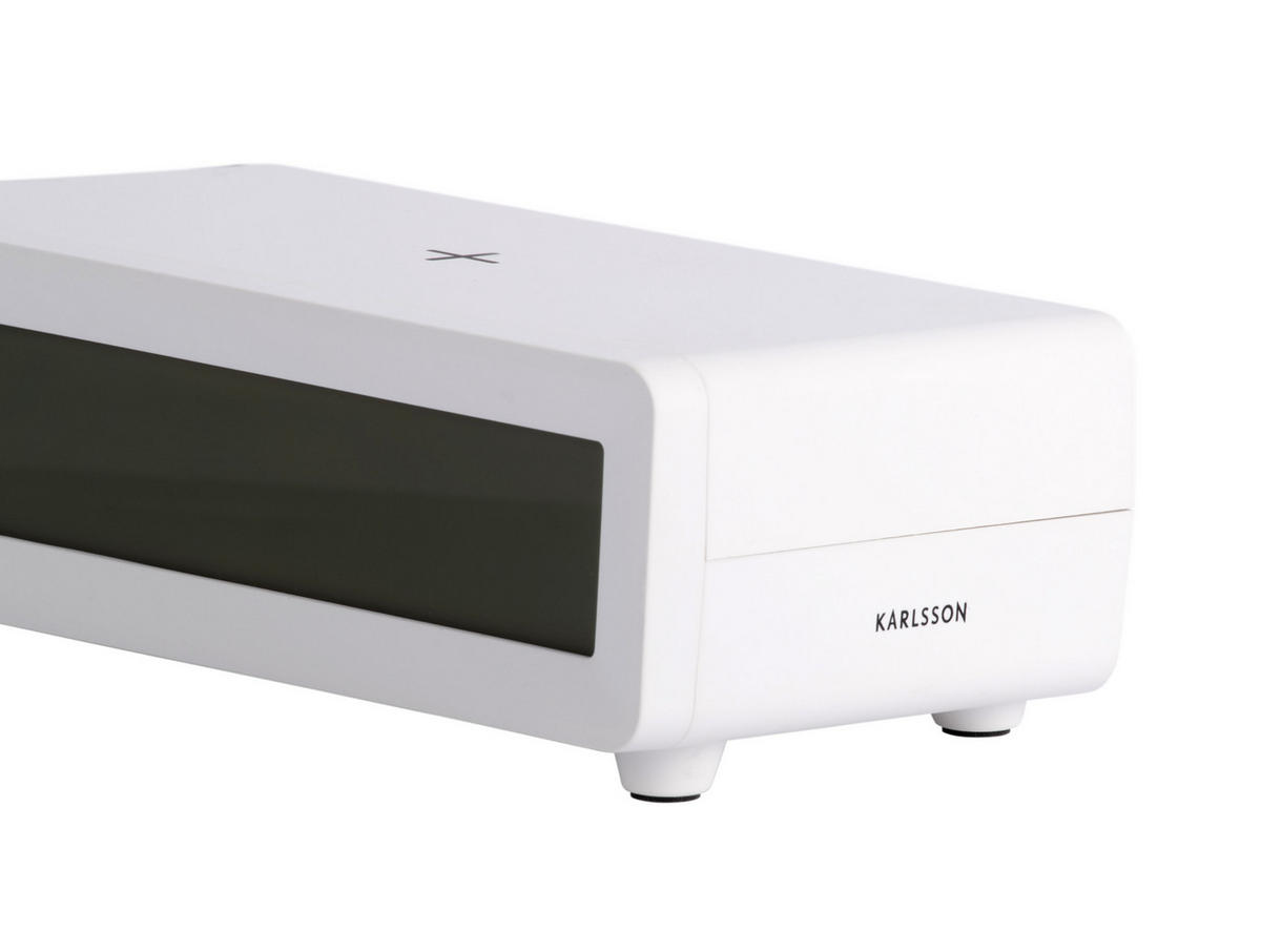 WECKER Berlin LCD with Charger - Weiß - 8/4,5 cm - Weiß, Kunststoff (8/4/8cm) - Karlsson