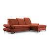 ECKSOFA NANO Orange Velours-Stoff mit Schlaffunktion - Orange, Holz (265/156cm) - MASSENO