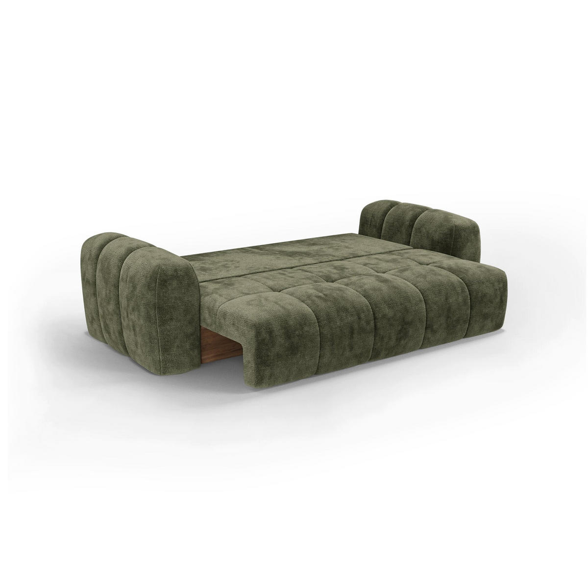 SCHLAFSOFA mit Stauraum SKY Geprägter Samt Vintage-Grün 260cm - Dunkelgrün/Grün, Textil (260/75/100cm) - Premium Interiors