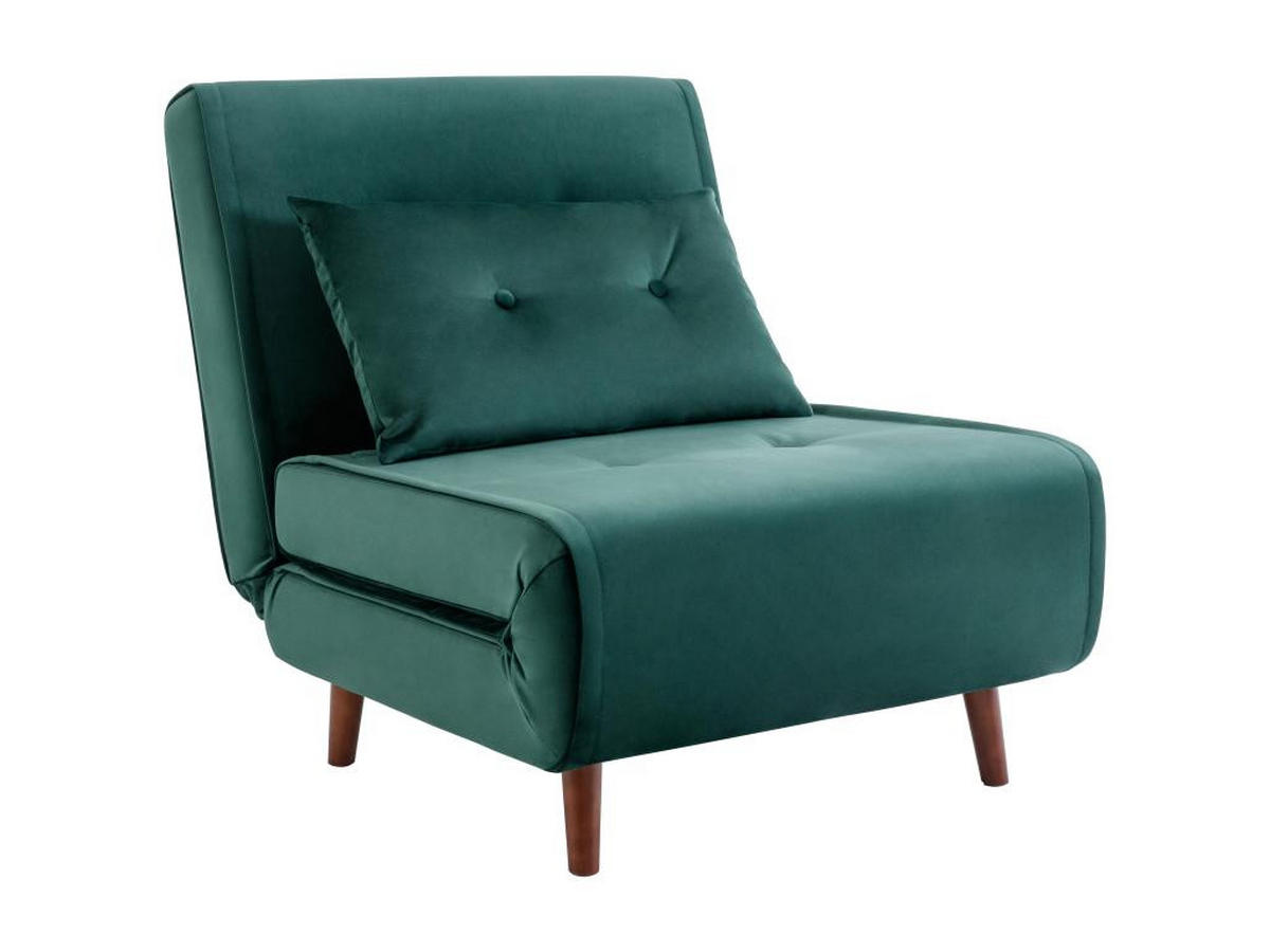 SESSEL mit Schlaffunktion - Samt - Tannengrün - URIBIA - Grün, Textil (91/81/77.5cm) - Vente-Unique