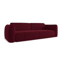 3-SITZER SOFA Samt Stoff Rot - Bordeaux/Rot, Kunststoff/Textil (210/74/105cm) - Makamii