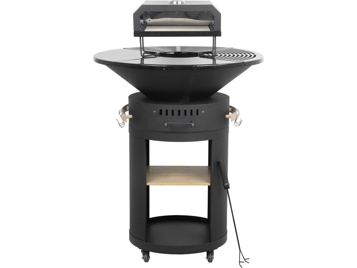 HOLZKOHLENGRILL césar premium Schwarz - Schwarz, Metall (81/127/81cm) - Habitat Garten
