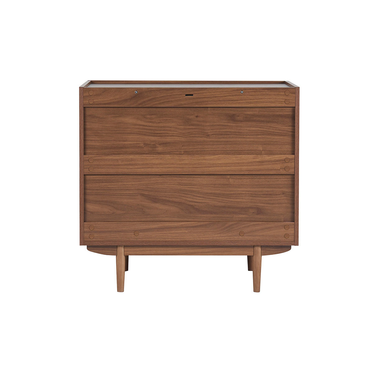 KOMMODE Dunkles Holz 3 Schubladen B80 cm SANAA - Walnussfarben, Holz (41/75.5/80cm) - Miliboo