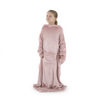 KUSCHELDECKE mit Ärmeln & Fußsack – 90/105cm, Rosa - Rosa, Textil (90/105cm) - Blumtal