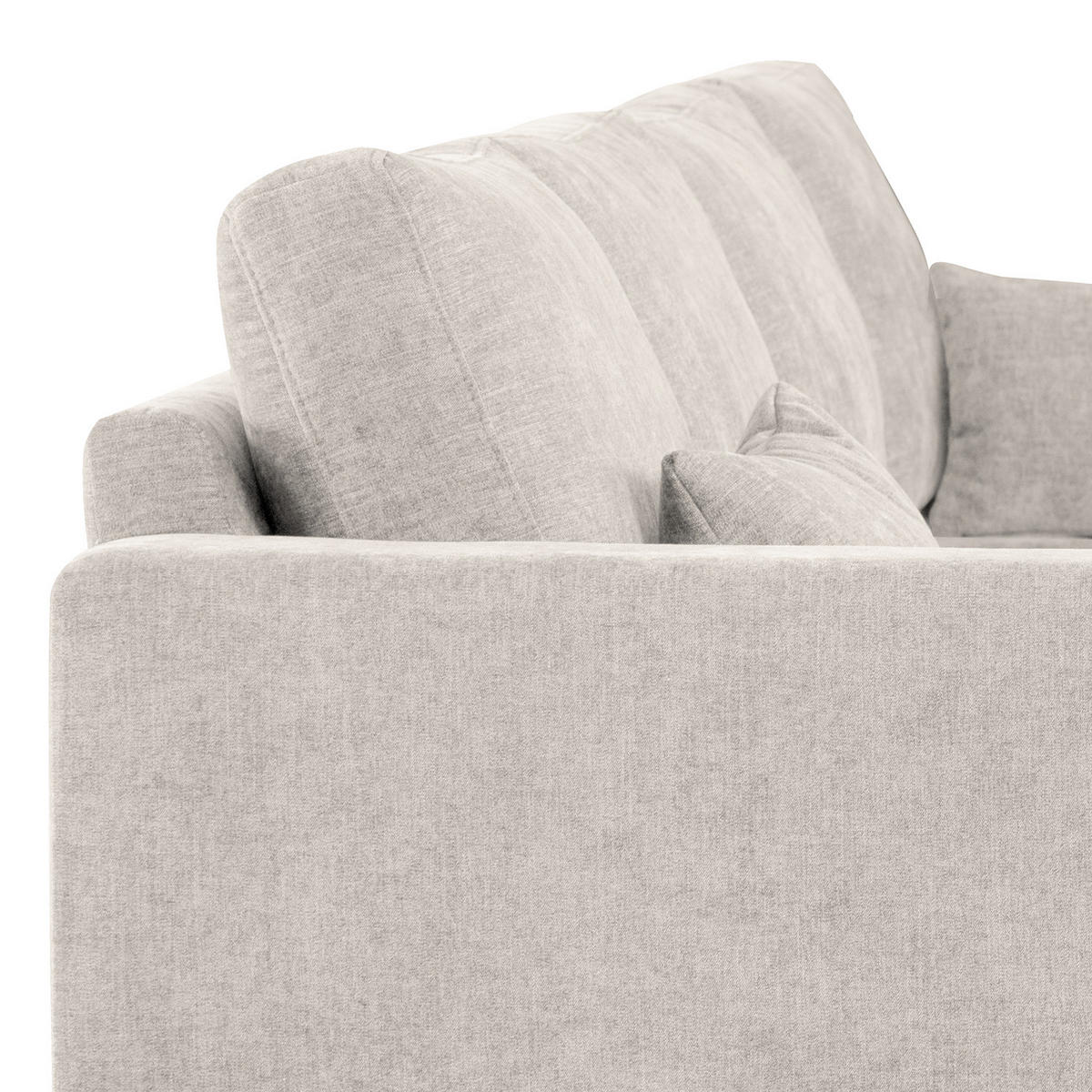 ECKSOFA mit Longchair - Eichefarben/Grau, Eichenholz/Textil (281/153cm) - home24