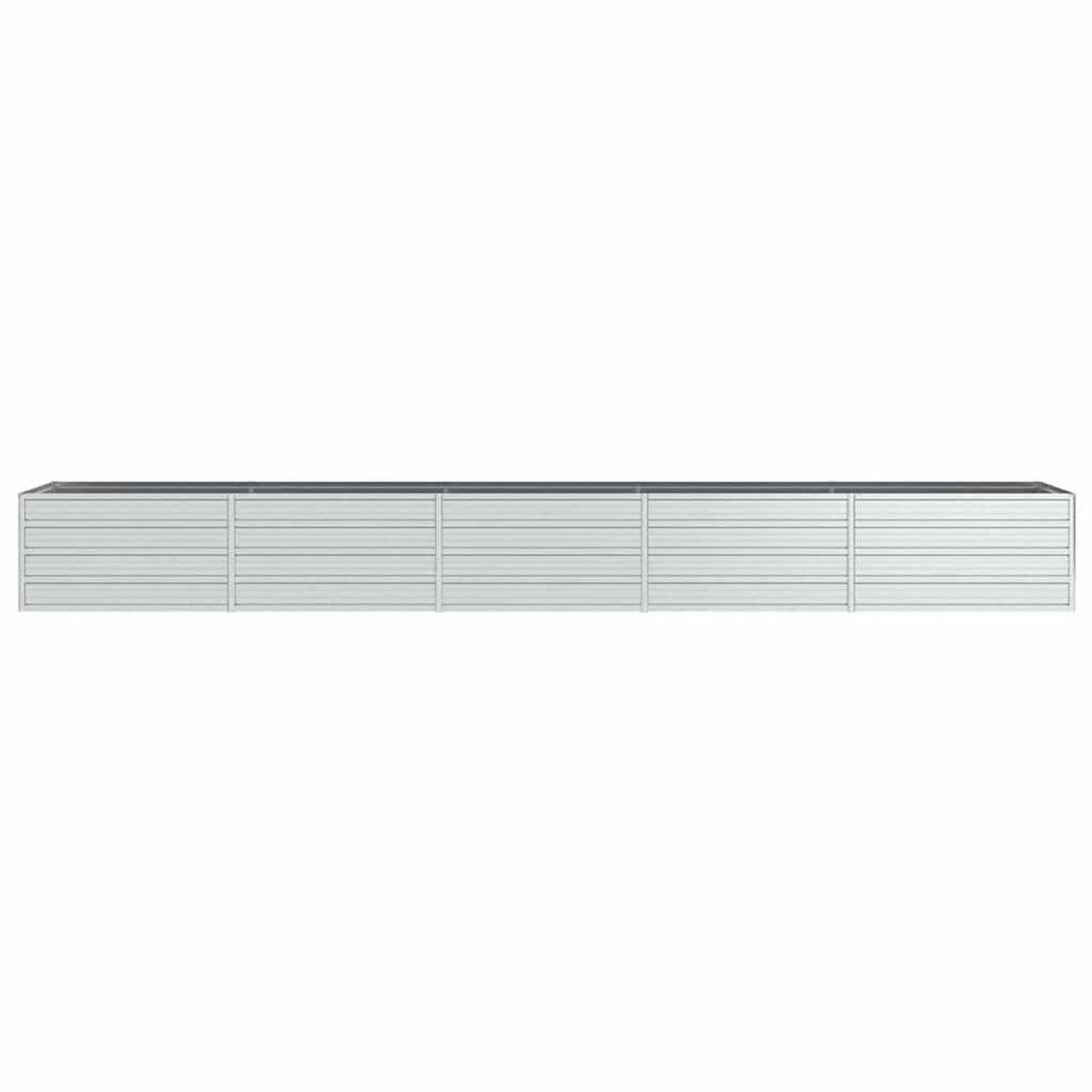 HOCHBEET 400/80/45 cm, aus Verzinkter Stahl, Silber - Silberfarben, Metall (80/45/400cm) - vidaXL