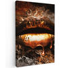 LEINWANDBILD Gold - Lippen - Kunst - Gold - Luxus - Abstrakt 60x90 cm - Bronzefarben, Textil (60/90cm) - MuchoWow